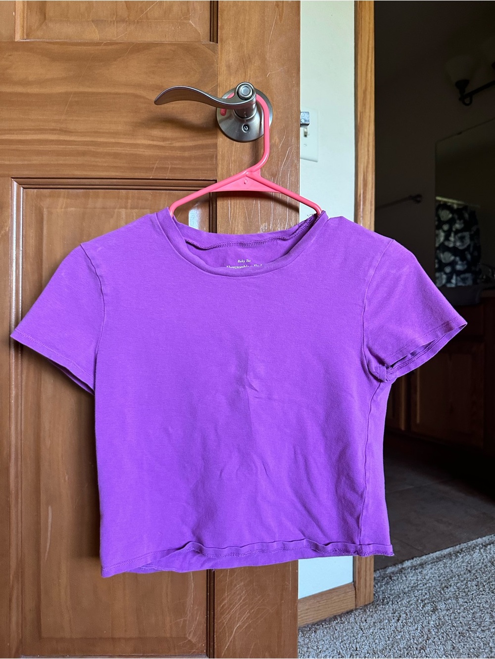 Abercrombie & Fitch Purple Crewneck Crop Tee